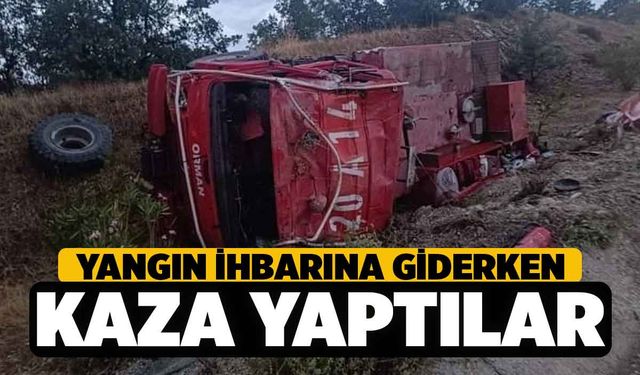 Orman Yangın Müdahale Ekibi, Yangın İhbarına Giderken Kaza Geçirdi