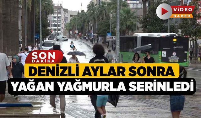 Denizli aylar sonra yağan yağmurla serinledi