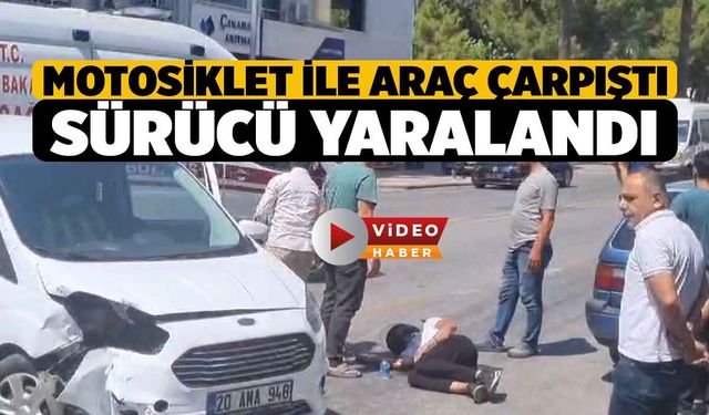 İstiklal Caddesinde Motosikletle Araç Çarpıştı 1 Yaralı