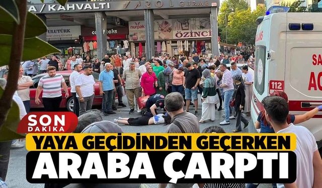 Denizli'de Yaya Geçidinden Geçmeye Çalışan Kadına Araba Çarptı