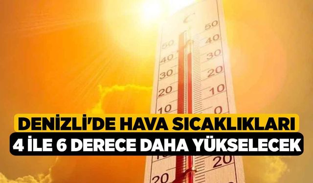 Denizli'de Hava Sıcaklıkları 4 ile 6 Derece Daha Yükselecek