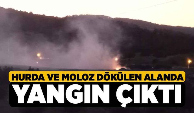 Denizli'de Hurda ve Moloz Dökülen Alanda Yangın Çıktı