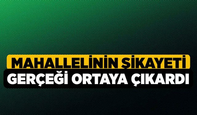 Mahallelinin Şikayeti Gerçeği Ortaya Çıkardı