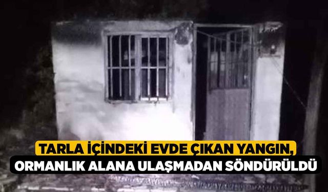 Tarla İçindeki Evde Çıkan Yangın, Ormanlık Alana Ulaşmadan Söndürüldü