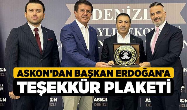 ASKON’dan Başkan Erdoğan’a Teşekkür Plaketi