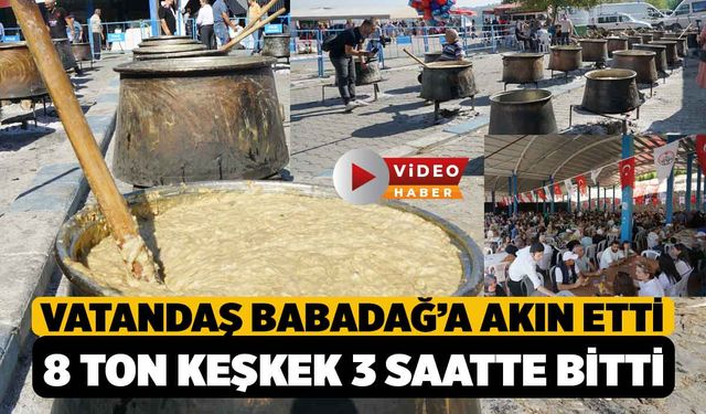 Denizli'de Vatandaş Babadağ'a Akın Etti, 8 Ton Keşkek 3 Saatte Bitti