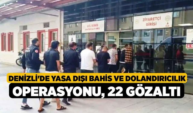 Denizli'de Yasa Dışı Bahis ve Dolandırıcılık Operasyonu, 22 Gözaltı