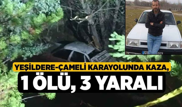 Yeşildere-Çameli Karayolunda Kaza, 1 ölü, 3 yaralı