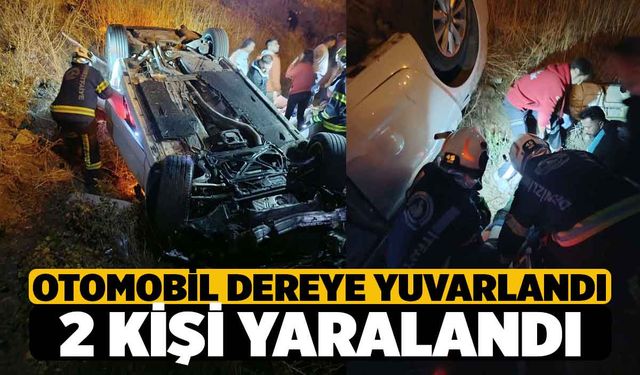 Denizli'de Yoldan Çıkan Otomobil Dereye Yuvarlandı