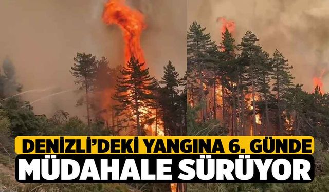 Denizli’deki yangına 6. günde müdahale sürüyor