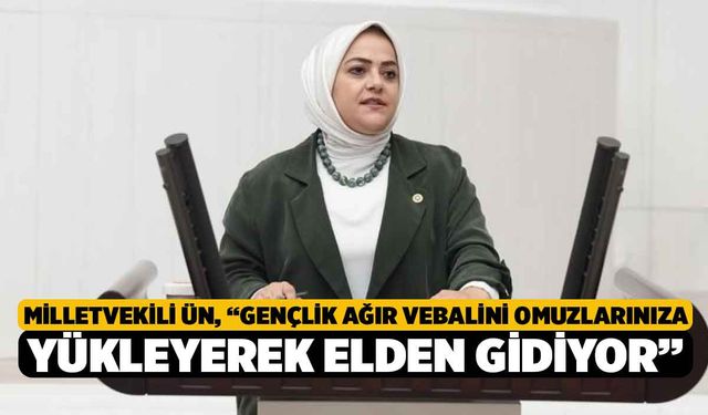 Milletvekili Ün, “Gençlik ağır vebalini omuzlarınıza yükleyerek elden gidiyor”