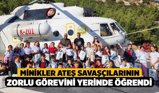 Minikler ateş savaşçılarının zorlu görevini yerinde öğrendi