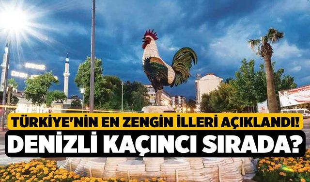 Türkiye'nin En Zengin İlleri Açıklandı! Denizli kaçıncı sırada?