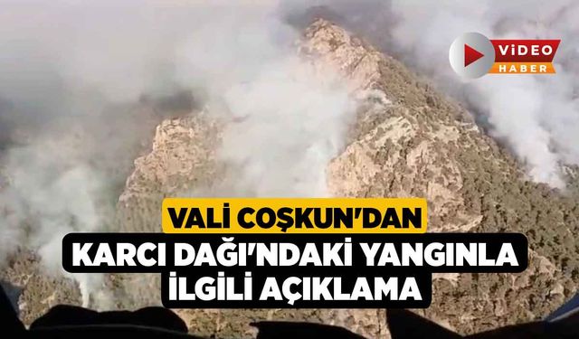 Vali Coşkun'dan Karcı Dağı'ndaki Yangınla İlgili Açıklama