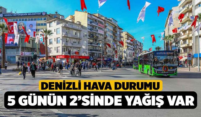 Denizli'de Hava Durumu Haftanın 2 Günü Yağış Var