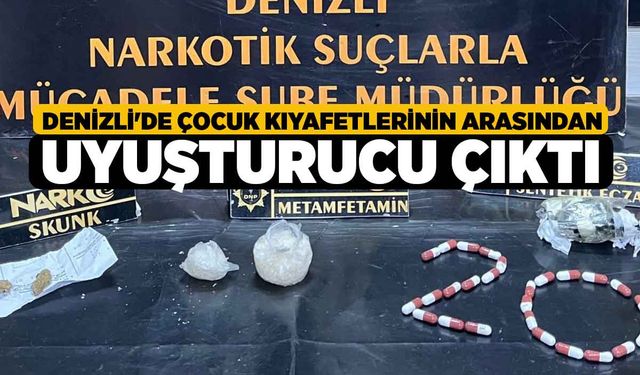 Denizli'de Çocuk kıyafetlerinin arasından uyuşturucu çıktı