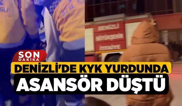 Denizli'de KYK Yurdunda Asansör Düştü