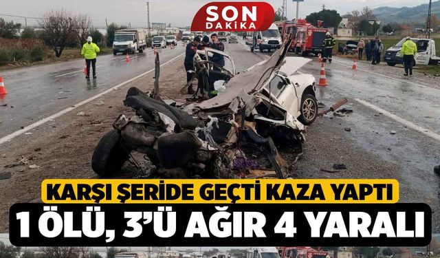 Buldan'da Kaza Karşı Şeride Geçti, Başka Araçla çarpıştı: 1 ölü, 4 yaralı