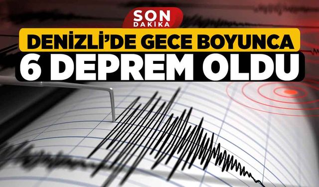 Denizli'de Gece Boyunca 6 Farklı Deprem Oldu