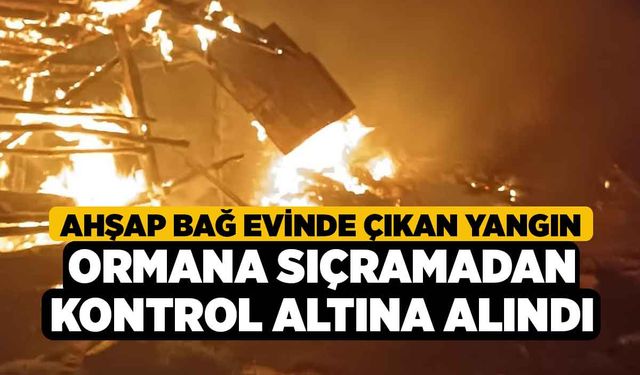 Ahşap bağ evinde çıkan yangın ormana sıçramadan kontrol altına alındı