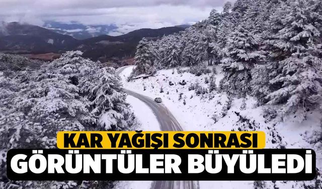 Kar Yağışıyla Oluşan Manzara Büyüledi