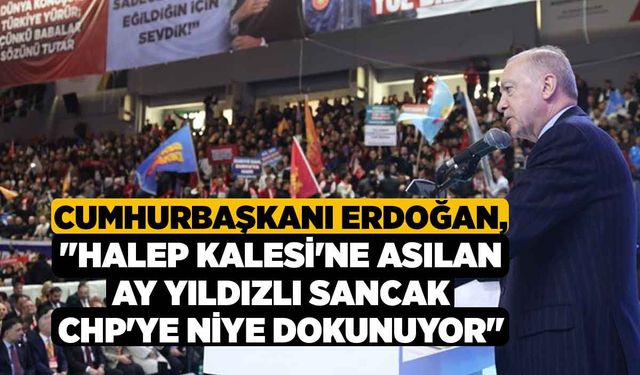 Cumhurbaşkanı Erdoğan, "Halep Kalesi'ne asılan ay yıldızlı sancak CHP'ye niye dokunuyor"