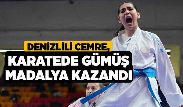 Denizlili Cemre, karatede gümüş madalya kazandı