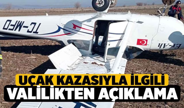 Denizli'de Tarlaya Düşen Eğitim Uçağıyla İlgili Valilikten Açıklama