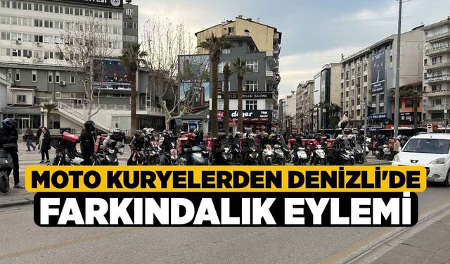 Moto Kuryelerden Denizli'de Farkındalık Eylemi