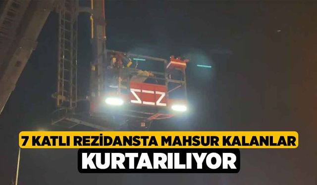 7 Katlı Rezidansta Mahsur Kalanlar Kurtarılıyor