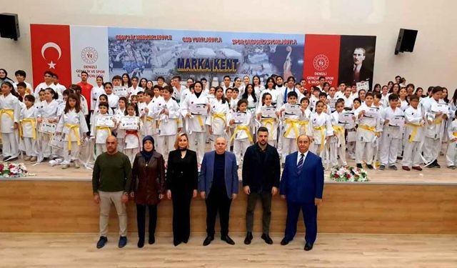 Denizli’de 170 karateci kemer yükseldi