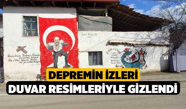 Depremin izleri duvar resimleriyle gizlendi