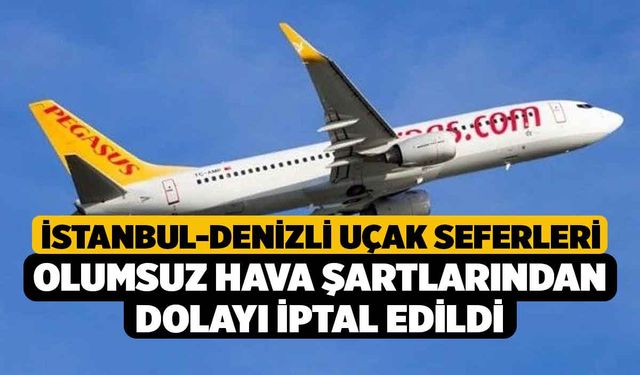 İstanbul-Denizli uçak seferleri olumsuz hava şartlarından dolayı iptal edildi