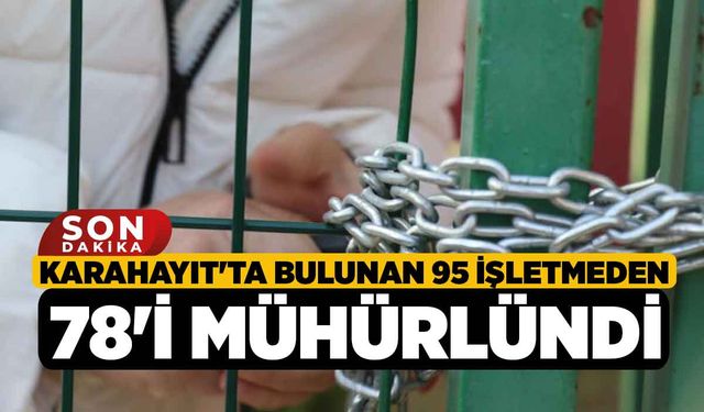 Karahayıt'ta Bulunan 95 İşletmeden 78'i Mühürlündi