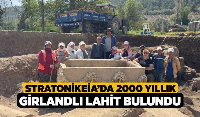 Stratonikeia’da 2000 yıllık girlandlı lahit bulundu