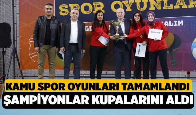 Denizli Kamu Spor Oyunları Tamamlandı: Şampiyonlar Kupalarını Vali Coşkun'dan Aldı