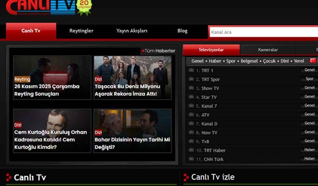 En Güncel TV Kanalları Canlı TV’de!