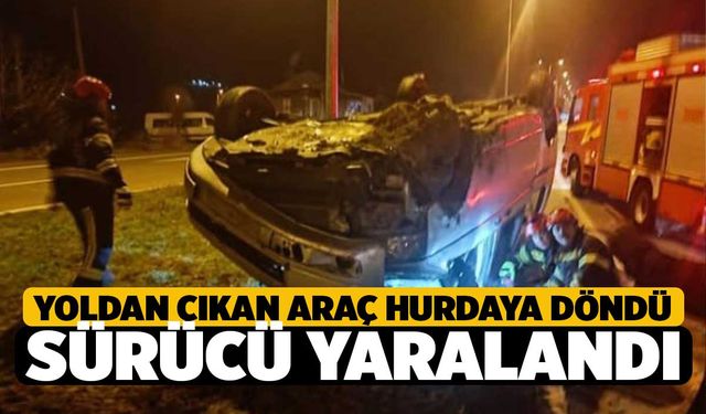 Acıpayam'da Kaza, Otomobil Ters Döndü; 1 Kişi Yaralandı