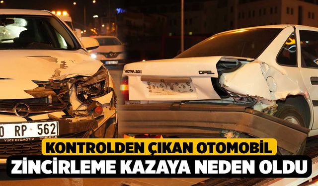 Kontrolden çıkan otomobil zincirleme kazaya neden oldu