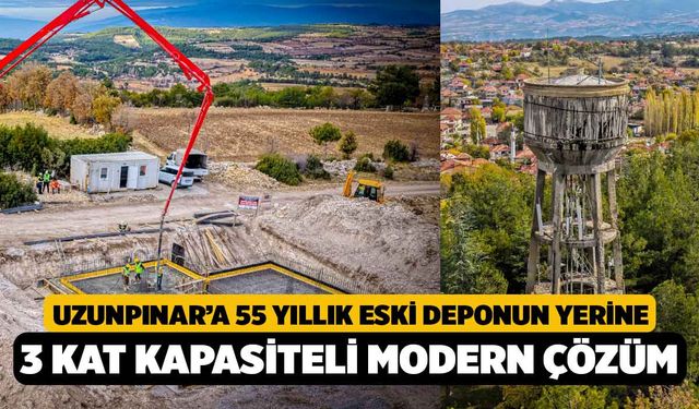 Uzunpınar’a 55 yıllık eski deponun yerine 3 kat kapasiteli modern çözüm