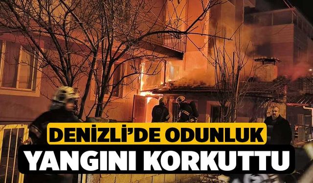Denizli’de odunluk yangını korkuttu