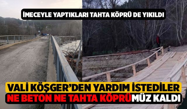 Acıpayam Suçatı'nda, Ne Beton Ne Tahta Köprüleri Kaldı, Vali Köşger'den Yardım İstediler