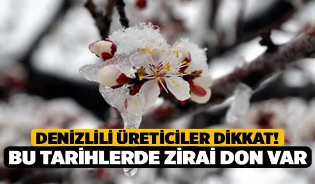 Denizlili Üreticiler Dikkat! Bu Tarihlerde Zirai Don Var