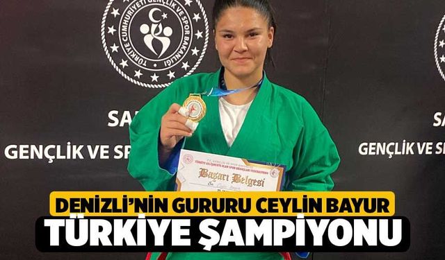 Denizli’nin Gururu Ceylin Bayur Türkiye Şampiyonu! Minderde Rakip Tanımadı