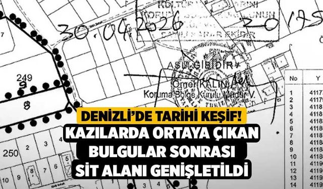 Denizli’de Tarihi Keşif! Kazılarda Ortaya Çıkan Bulgular Sonrası Sit Alanı Genişletildi