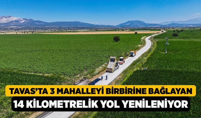 Tavas’ta 3 Mahalleyi Birbirine Bağlayan 14 Kilometrelik Yol Yenileniyor