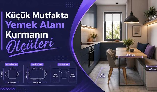 Küçük Mutfakta Yemek Alanı Kurmanın Ölçüleri