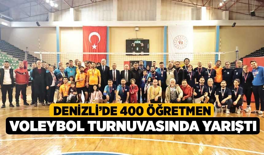 Denizli’de 400 öğretmen voleybol turnuvasında yarıştı
