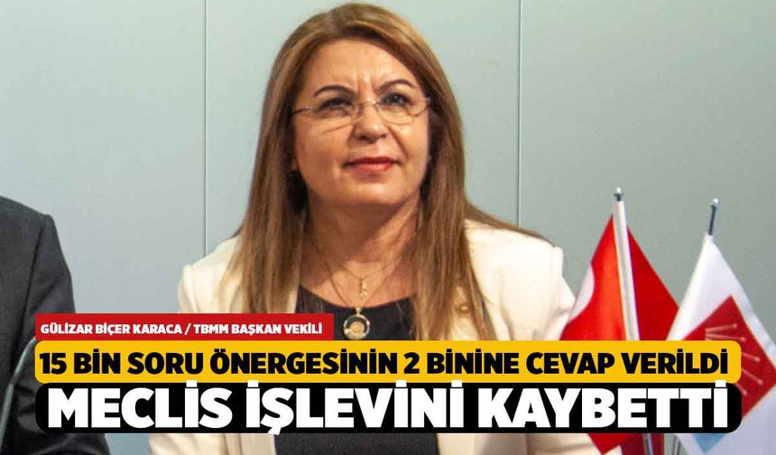 Karaca, 15 Bin Soru Önergesinden 2 Binine Cevap Verildi, Meclis İşlevsiz Hale Getirildi