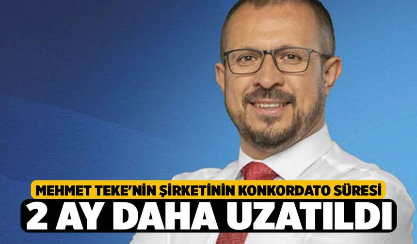 Mehmet Teke'nin şirketinin konkordato süresi 2 ay daha uzatıldı